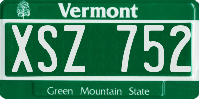 VT license plate XSZ752