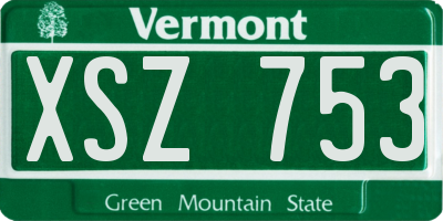 VT license plate XSZ753