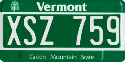 VT license plate XSZ759