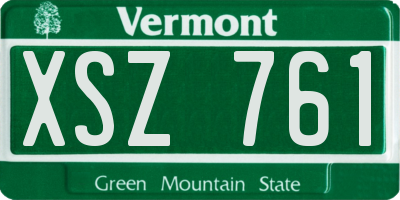 VT license plate XSZ761