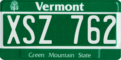 VT license plate XSZ762