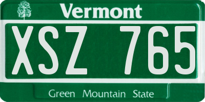 VT license plate XSZ765