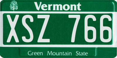 VT license plate XSZ766
