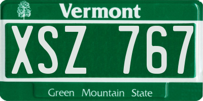 VT license plate XSZ767