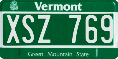 VT license plate XSZ769