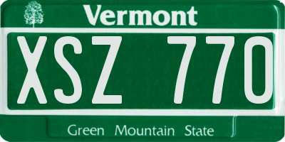 VT license plate XSZ770