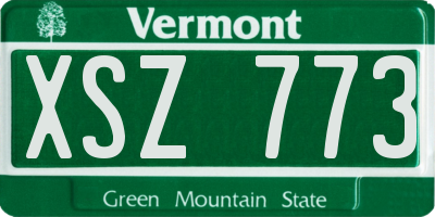 VT license plate XSZ773