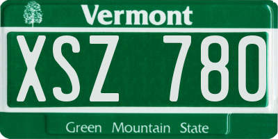 VT license plate XSZ780