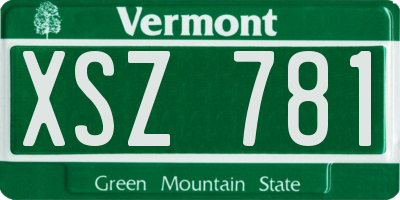 VT license plate XSZ781