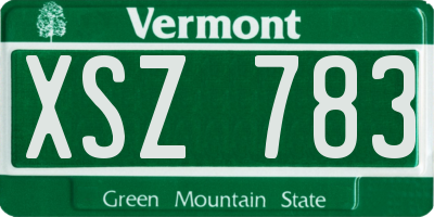 VT license plate XSZ783