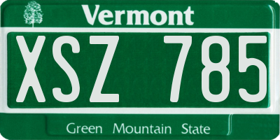 VT license plate XSZ785