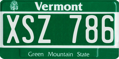 VT license plate XSZ786