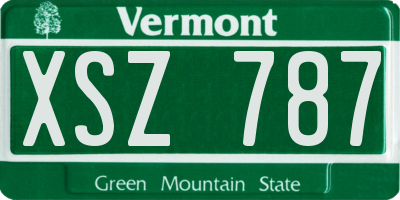 VT license plate XSZ787