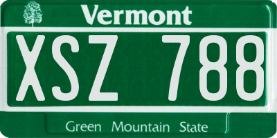 VT license plate XSZ788