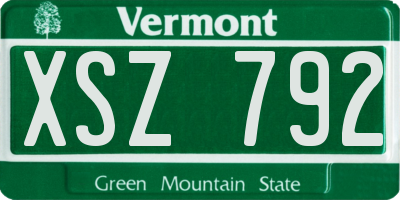 VT license plate XSZ792