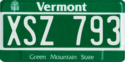 VT license plate XSZ793