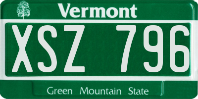 VT license plate XSZ796
