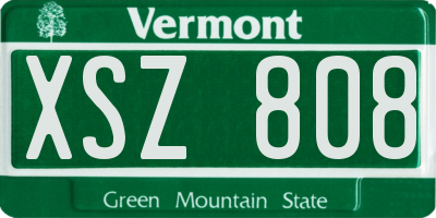 VT license plate XSZ808