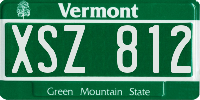 VT license plate XSZ812