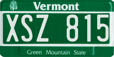 VT license plate XSZ815