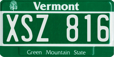 VT license plate XSZ816