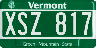 VT license plate XSZ817