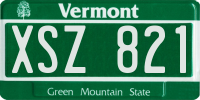 VT license plate XSZ821