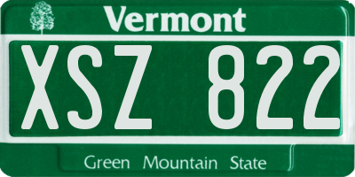 VT license plate XSZ822