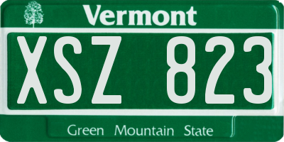 VT license plate XSZ823