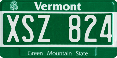 VT license plate XSZ824