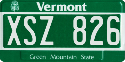 VT license plate XSZ826