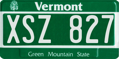 VT license plate XSZ827