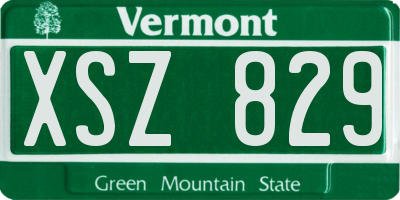 VT license plate XSZ829