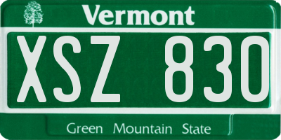 VT license plate XSZ830
