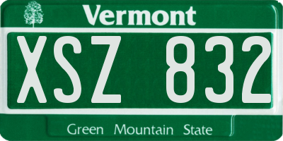 VT license plate XSZ832
