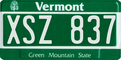 VT license plate XSZ837