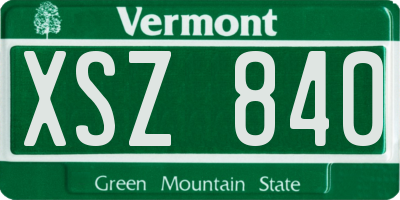 VT license plate XSZ840