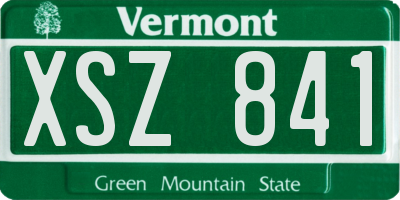 VT license plate XSZ841