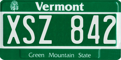 VT license plate XSZ842