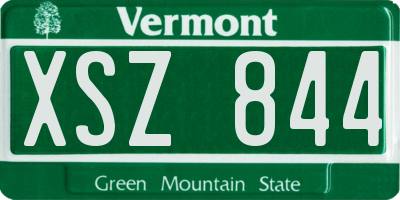 VT license plate XSZ844