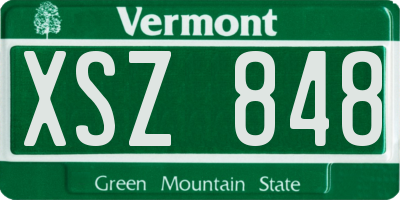 VT license plate XSZ848