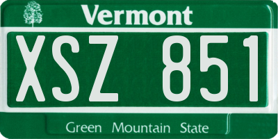 VT license plate XSZ851