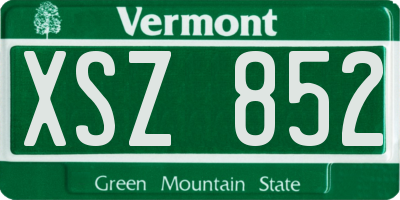 VT license plate XSZ852