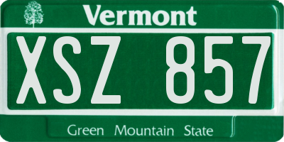 VT license plate XSZ857