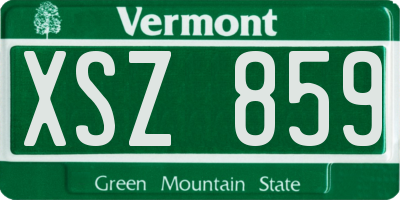 VT license plate XSZ859