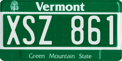 VT license plate XSZ861