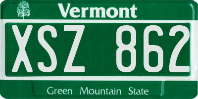 VT license plate XSZ862