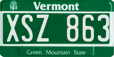 VT license plate XSZ863