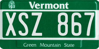 VT license plate XSZ867
