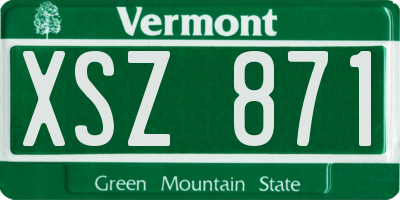 VT license plate XSZ871